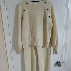 Princess Polly Cream Boulce Top with matching Pants